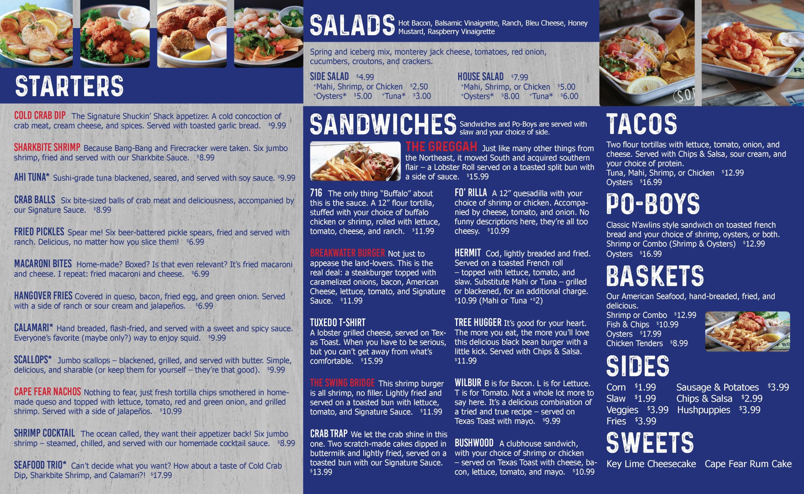 Jacksonville Shuckin' Shack Menu | Shuckin' Shack